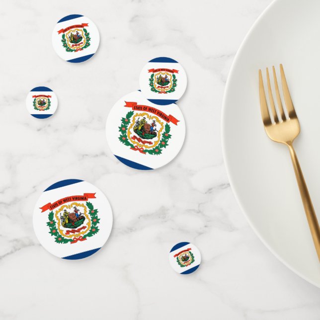 Confeti de mesa con bandera de Virginia Occidental (Grupo)