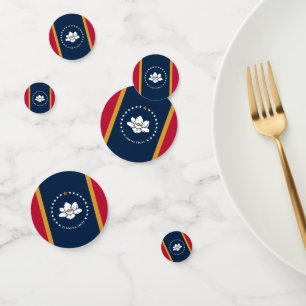 Confeti de mesa con bandera del estado de Misisipi