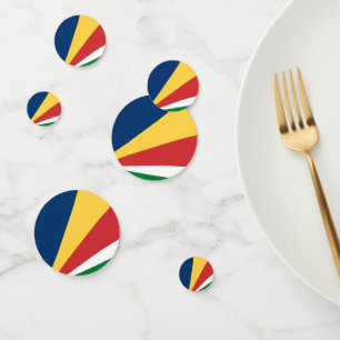 Confeti de mesa con colores de las Seychelles