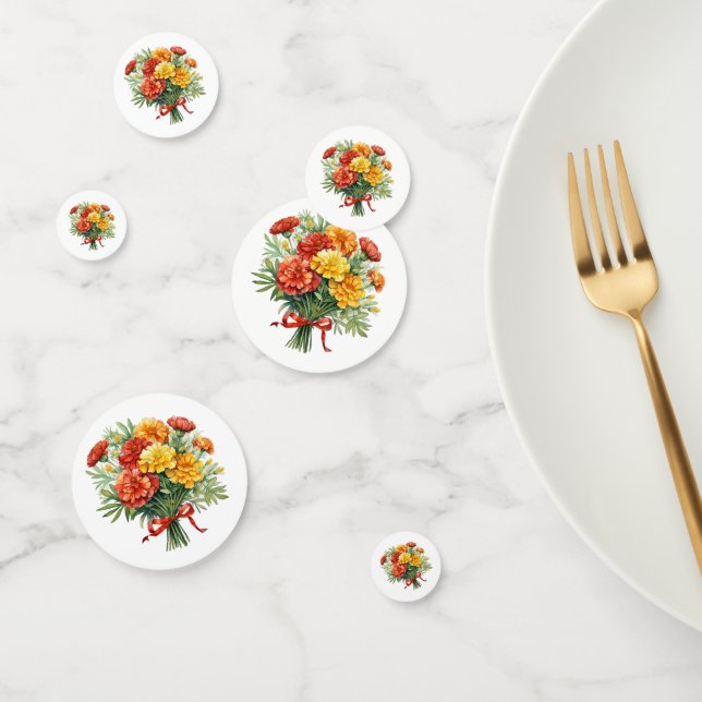 Confeti de Mesa con Ramo de Marigold para Cocktail (Grupo)