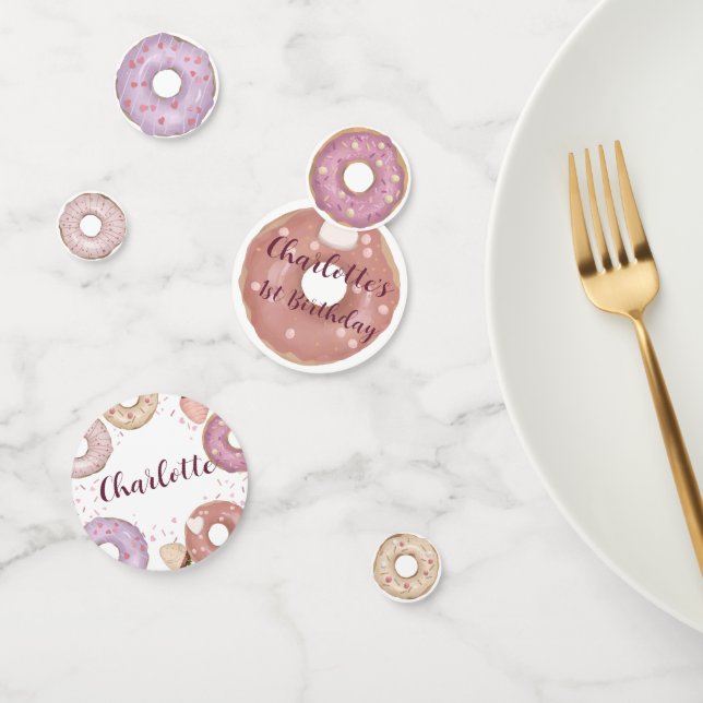 Confeti de mesa de cumpleaños de donut dulce (Grupo)