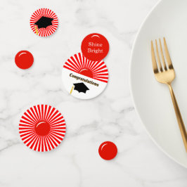 Confeti de Mesa de Graduación Sol Naciente Rojo Bl