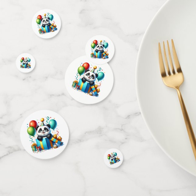 Confeti de mesa de panda de cumpleaños (Grupo)