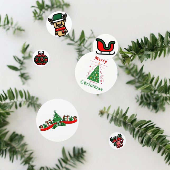 Confeti de Mesa de Regalos del Árbol de Navidad (Christmas tree,bells,gifts party confetti,kids birthday party,baby shower,graduation,night party)