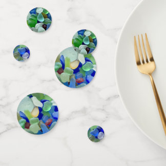Confeti de mesa de vidrio marino