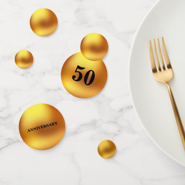 Confeti de mesa dorado para 50 Aniversario/Cumplea (Grupo)