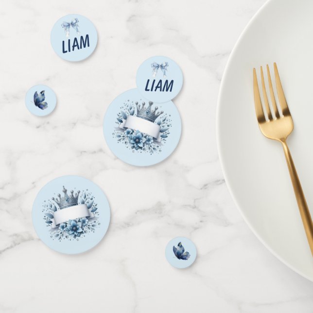 Confeti de mesa para baby shower del Príncipe Liam (Grupo)