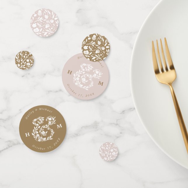 Confeti de Mesa para Boda con Ampersand Floral en  (Grupo)