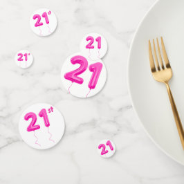 Confeti de Mesa para Cumpleaños con Globo Rosa Fem