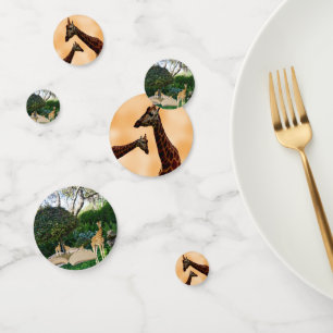 Confeti de mesa para parejas y jirafas de cuento