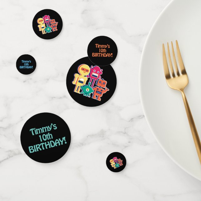 Confeti de mesa para robot de cumpleaños (Grupo)