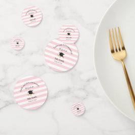 Confeti de mesa raya rosa Graduación Clase 2026