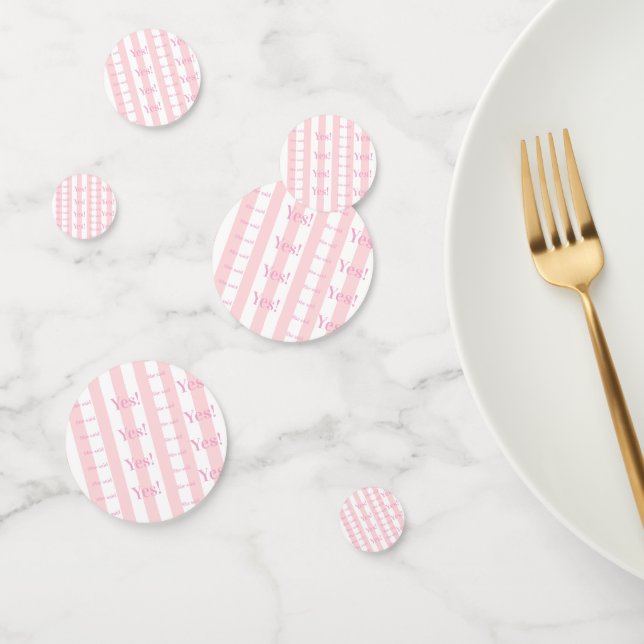 Confeti de Mesa Rayas Rosas y Blancas ¡Dijo que Sí (Grupo)