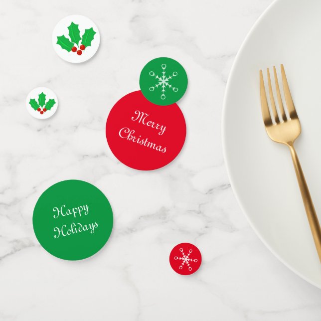 Confeti de mesa verde y rojo de Navidad (Grupo)