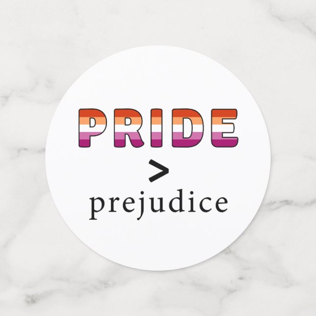 Confeti de Orgullo Lésbico y Prejuicio (Reverso mediano)