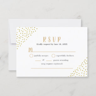 Confeti de oro falso RSVP buffet de boda