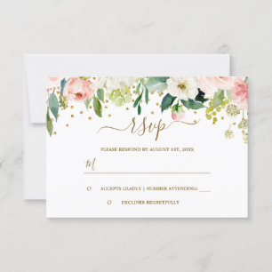 Confeti de oro rosa floral para RSVP