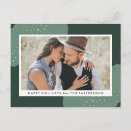 Confeti de Oro | Tarjeta Postal Fotográfica Navide