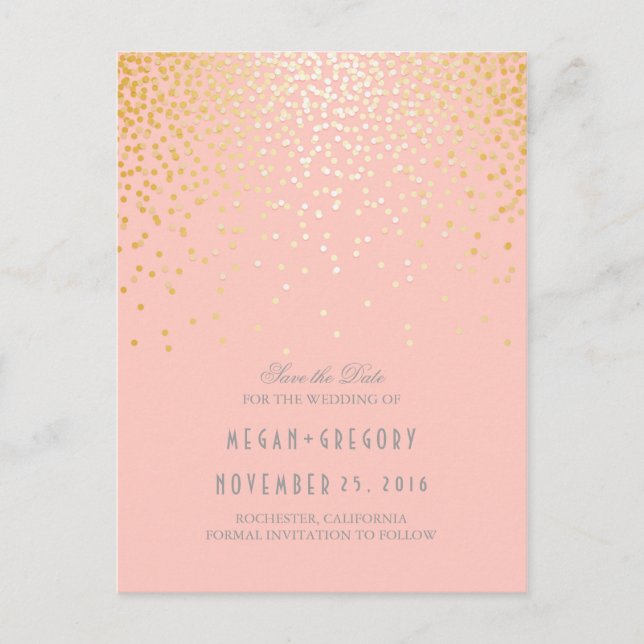 confeti de papel de oro rosa salmón para anuncio d (Anverso)