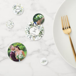 Confeti de recepción de boda de hierbas y vegetaci