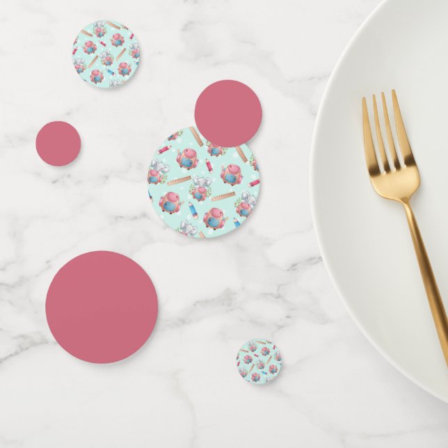 Confeti De vuelta al patrón de elefantes escolares (Grupo)