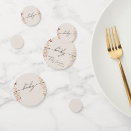 Confeti decoración de la mesa de baño de bebés con flores 