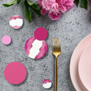 Confeti Decoración de mesa de boda Chic Gold & Pink Agate