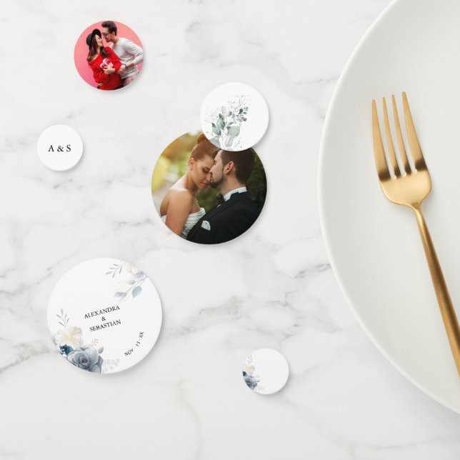 Confeti Decoración de mesa de boda con flores de acuarela  (Grupo)