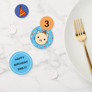 Confeti Decoración del Fiesta del gato azul de cumpleaños