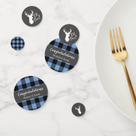 Confeti Deer Hunding Lodge Baby Shower Antlers Boy Blue