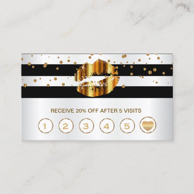 Confeti del oro y labios del oro - tarjetas de la (Anverso)