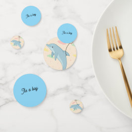 Confeti Delfín volador entrega Ilustracion de letras