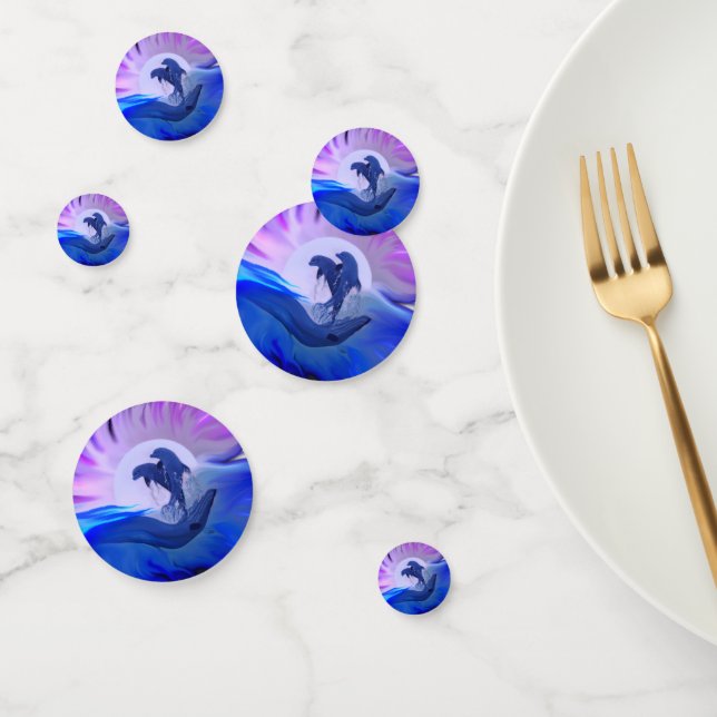 Confeti Delfines en la luna (Grupo)