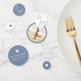 Confeti Denim Blue Boy Baby Shower Personalizado