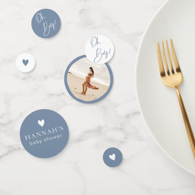 Confeti Denim Blue Boy Baby Shower Personalizado (Grupo)