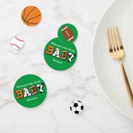 Confeti Deportes Baby Shower Co-ed Green Gender Neutral