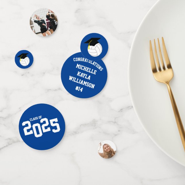 Confeti Deportes de graduación de voleibol azul (Grupo)