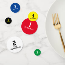 Derby Horse Race Números 1 - 6 Personalizado color