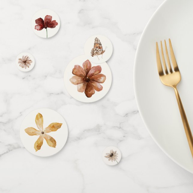 Confeti Despedida de soltera boho otoño con flores silvest (Grupo)