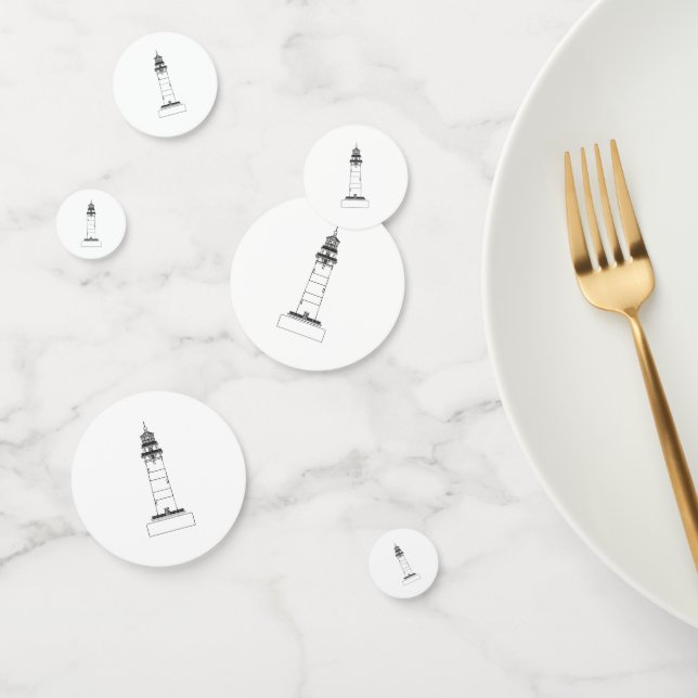 Confeti Dibujo de líneas de faro aislado (Grupo)