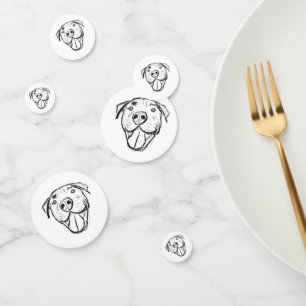Confeti dibujo de pitbull simple amantes de perros blanco 