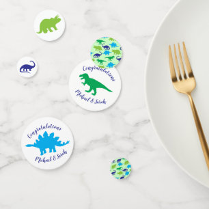 Confeti Dinosaurio lindo Baby Shower Dino Blue and Green B