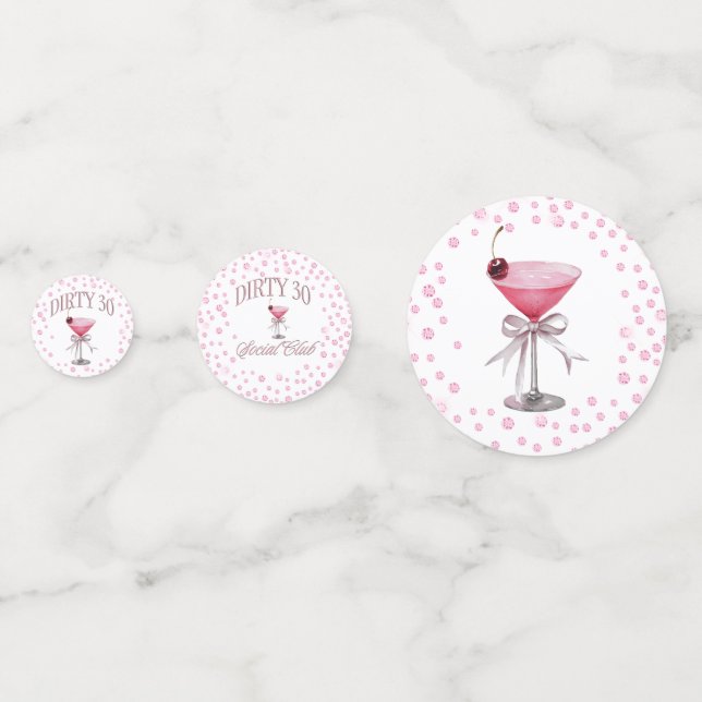 Confeti Dirty 30 Pink Coquette Birthday Party (Anversos)