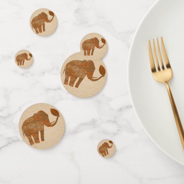 Confeti Diseño de arte tribal para elefantes (Grupo)