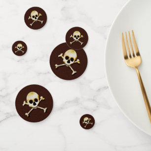 Confeti Diseño de calaveras venenosas y huesos cruzados