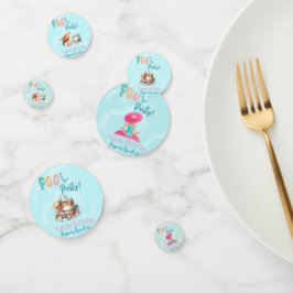 Confeti Divertido Fiesta de la piscina de verano acuarela