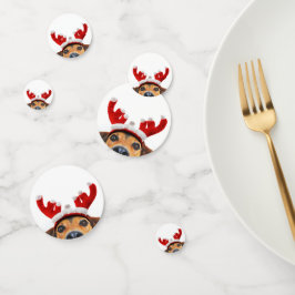 Confeti Divertidos Navidades burdos Perro reno Antler Cabe