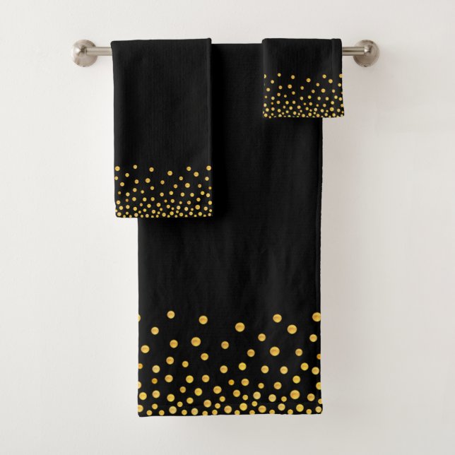 Confeti dorado elegante sobre negro (In situ)