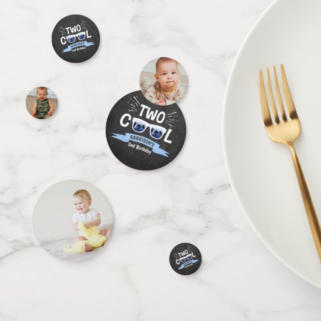 Confeti Dos Chalkboard de Guay Boys segundo cumpleaños (Grupo)