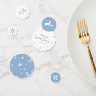 Confeti Ducha de bebé niño copo de nieve invernal plateado